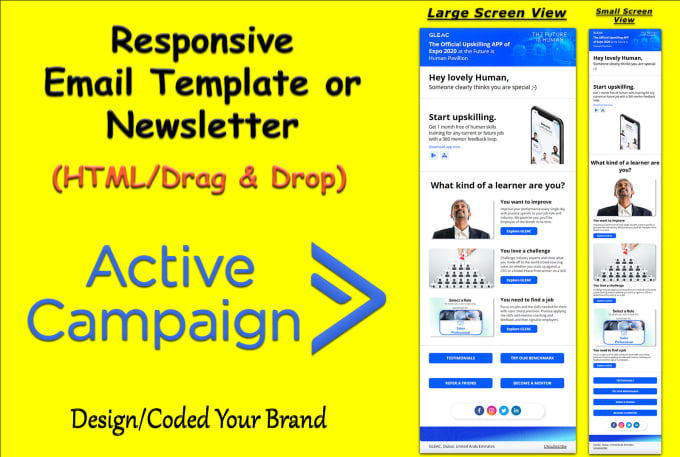 Gig Preview - Design responsive active campaign HTML email template or newsletter