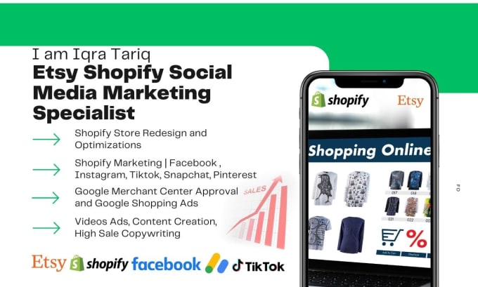 Gig Preview - Be your shopify social media marketing manager on instagram, fb, and tiktok ads