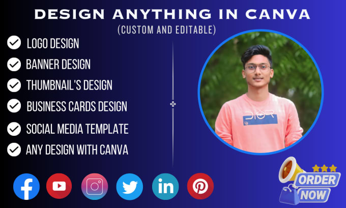 Gig Preview - Do make any social media templates in canva