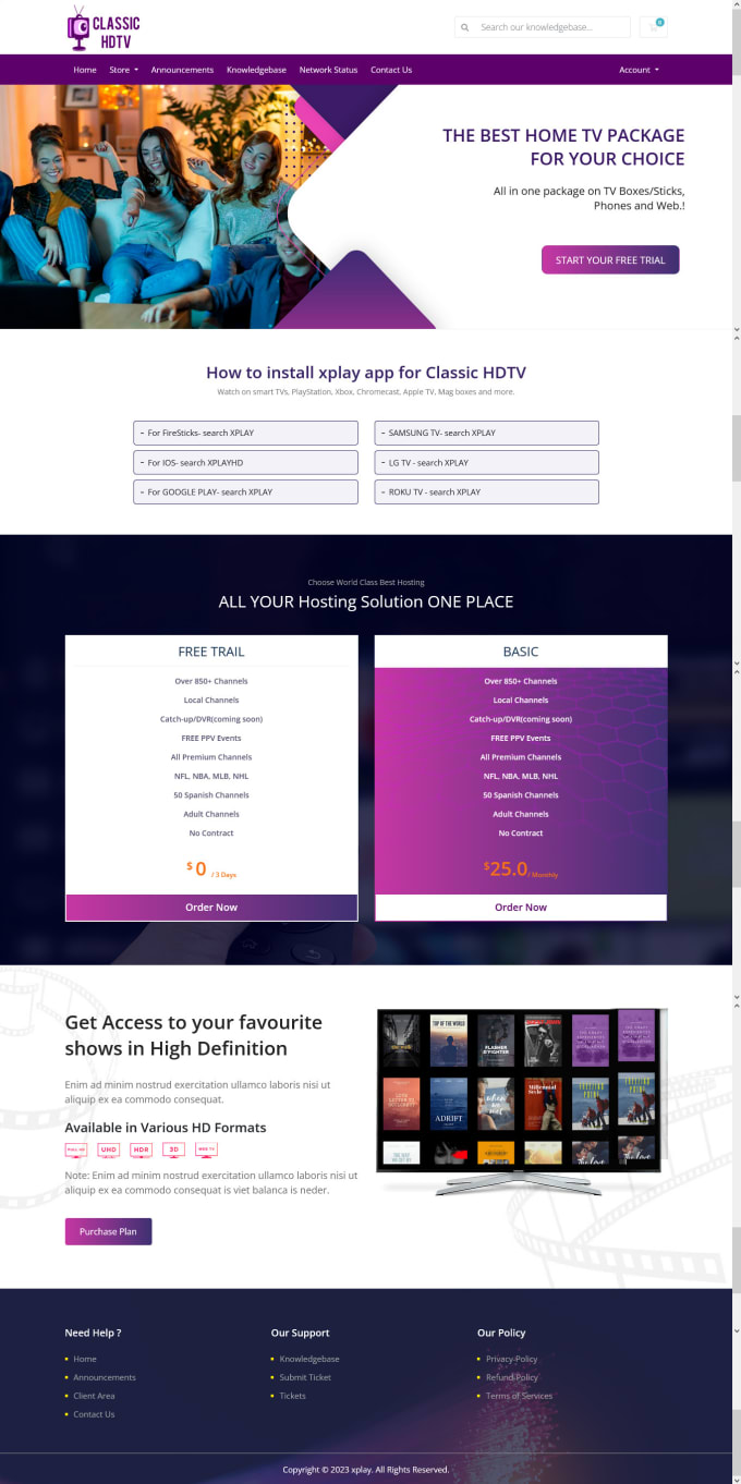 Gig Preview - Develop complete website for iptv business