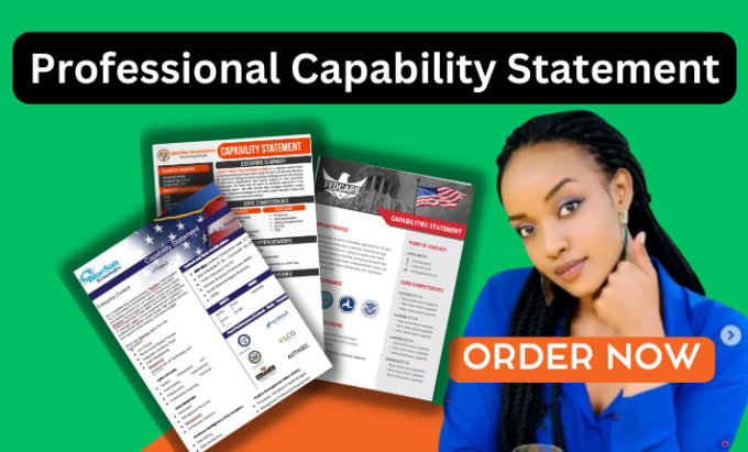 Gig Preview - Design 1 page capability statement for federal government contractors business