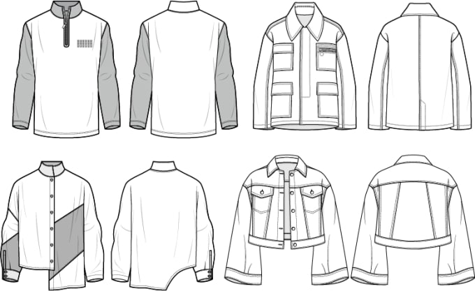 Gig Preview - Do fashion flat sketches for you