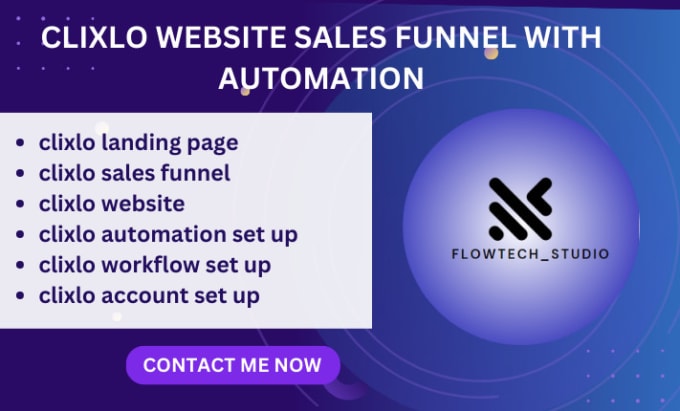 Gig Preview - Design clixlo website, sales funnel with automation