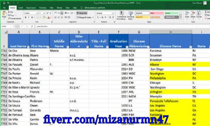 Gig Preview - Do data entry, web research and validate data, PDF to excel