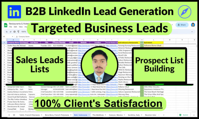 Gig Preview - Do linkedin research for lead generation email list building