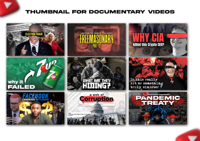 Gig Preview - Make youtube documentary thumbnails