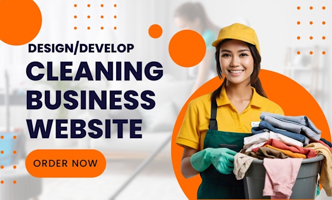 Gig Preview - Create cleaning website, office cleaning, house cleaning website