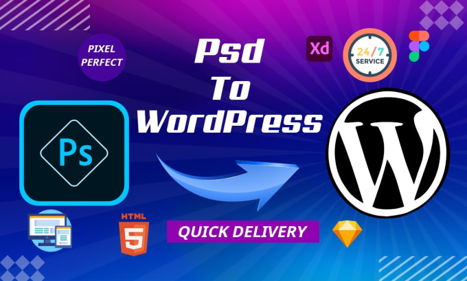 Gig Preview - Convert PSD to wordpress, figma to wordpress, HTML, CSS to wordpress