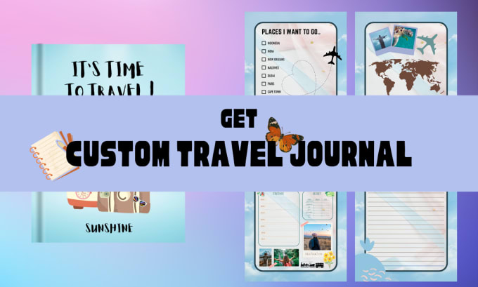 Gig Preview - Design a minimal, full custom and professional travel planner,journal,diary