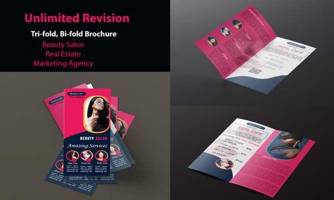 Gig Preview - Do custom trifold designs for beauty salons and marketing agencies