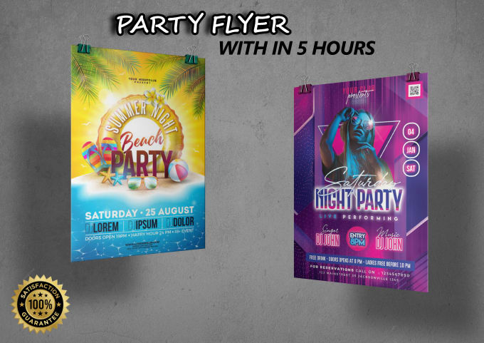 Gig Preview - Design all business, party, social flyer in just 5 hours