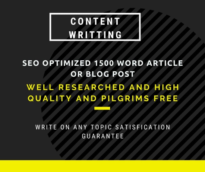 Gig Preview - Write 1500 words SEO optimized article or blog post