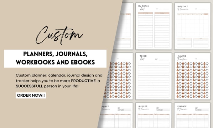 Gig Preview - Design custom planner, calendar, journal design, tracker or ebook on canva