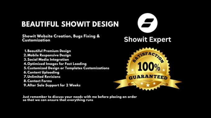 Gig Preview - Beautifully design or customize your showit template