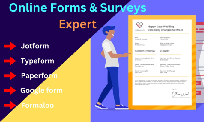 Gig Preview - Do jotform, typeform, formaloo, formsite, kahoot, zoho, paperform, google form