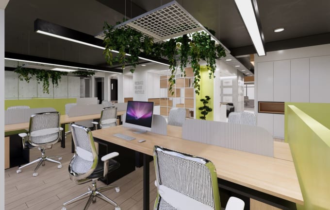 Gig Preview - Transform your office space with stunning interior design and realistic renders