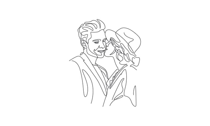 Gig Preview - Draw couple one line art minimalist line art vector line art within 2 hours