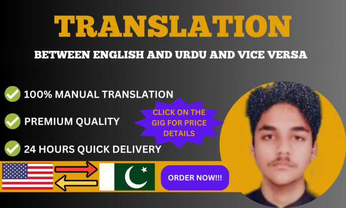 Gig Preview - Translate your text from english to urdu and vice versa