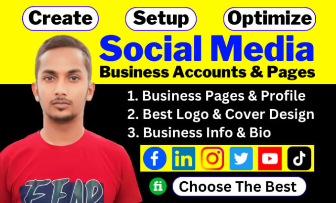 Gig Preview - Create and setup social media accounts and business pages