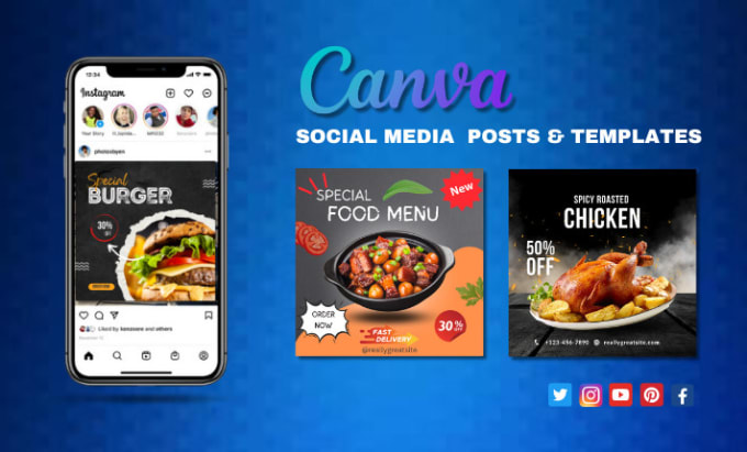 Gig Preview - Design creative social media posts with canva templates