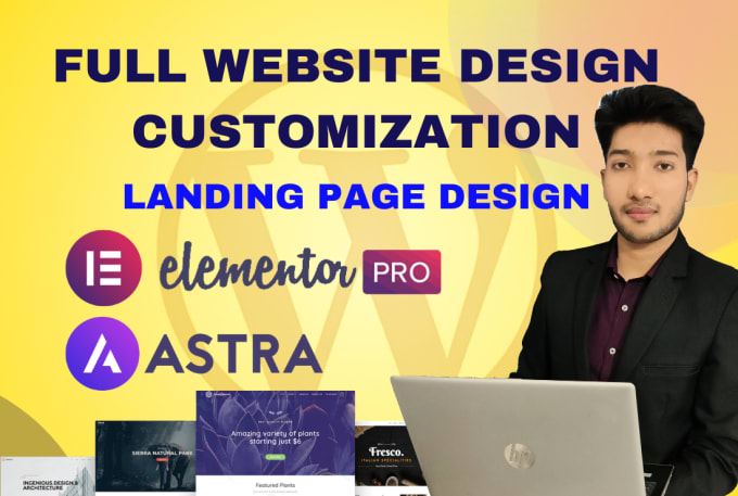 Bestseller - design modern wordpress website astra theme elementor pro expart