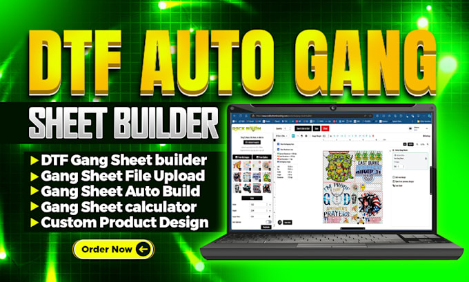 Gig Preview - Design your dtf printing website with gang sheet builder