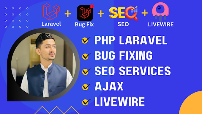 Gig Preview - Develop, optimize laravel websites with PHP, SEO, livewire