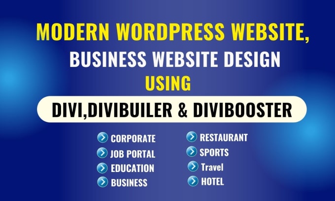 Bestseller - create your professional business wordpress website using divi builder