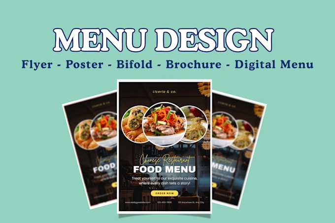 Gig Preview - Design a modern restaurant menu, special food menu, flyer, poster, and brochure