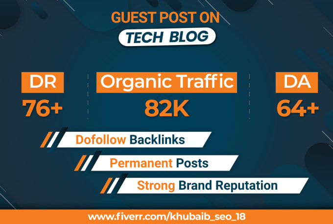 Gig Preview - Do tech guest post on tech blog dr76 traffic 82k