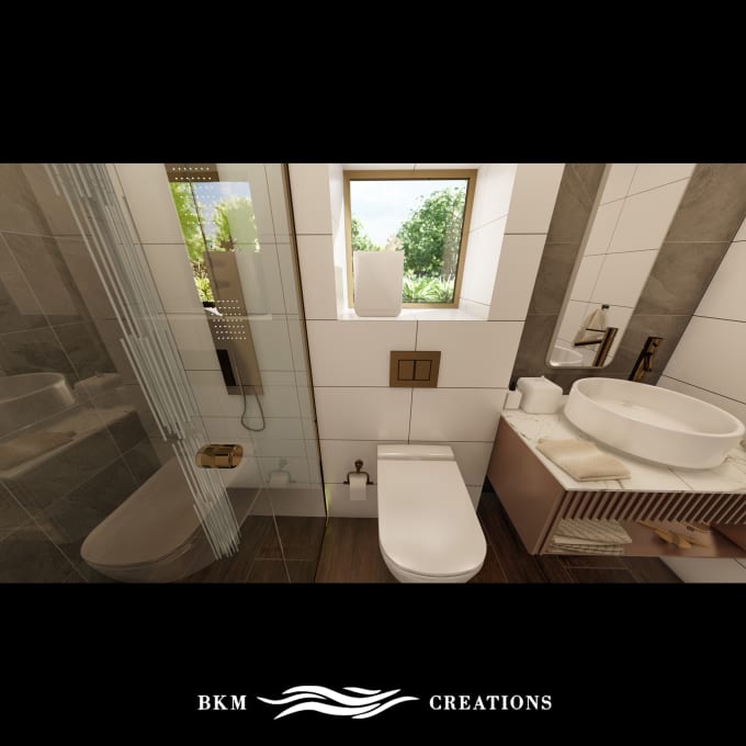 Gig Preview - Prepare beautiful bathroom interiors