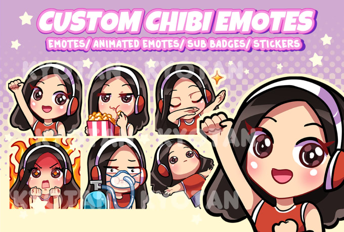 Gig Preview - Custom twitch emotes, animated emotes, sub badges, stickers