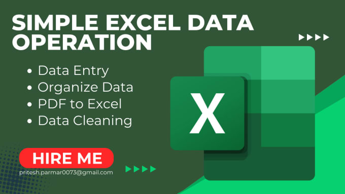 Gig Preview - Do excel data entry, data entry, PDF to excel data entry