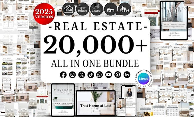 Gig Preview - Provide ultimate real estate template bundle in canva