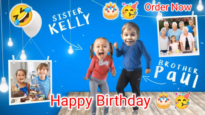 Gig Preview - Make your happy birthday wishing video with family photos