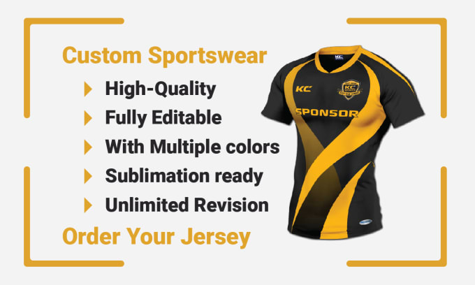 Gig Preview - Custom sports jersey design or sublimation jersey design