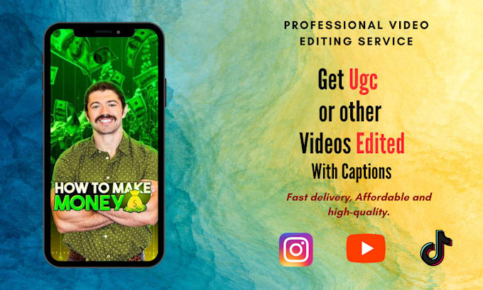 Gig Preview - Edit videos for ugc, video ads, tiktok, reels or for any platform