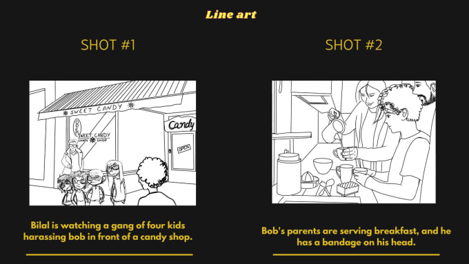 Gig Preview - Make storyboard for your film, animation, commercials, ads