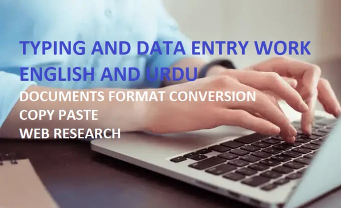 Gig Preview - Typing data entry in excel word web research and copy paste