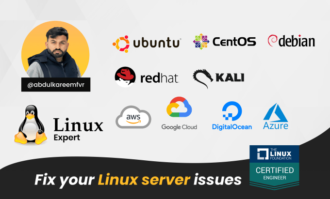 Gig Preview - Fix linux, ubuntu, centos, debian, and cloud server issues