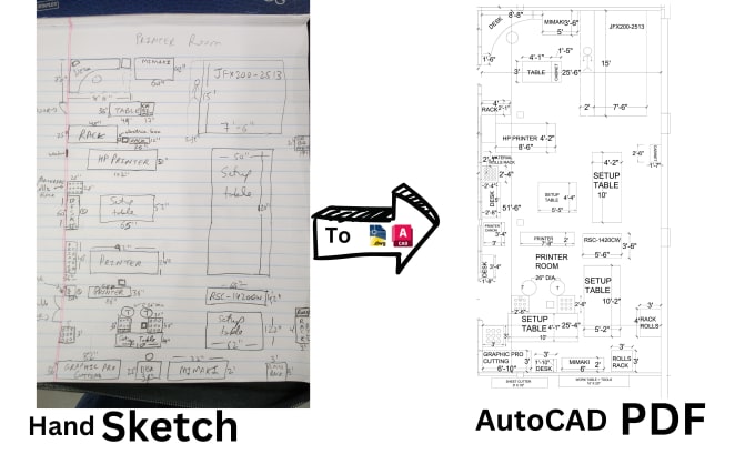 Gig Preview - Redraw floor plan, convert pdf to autocad dwg with scale timely