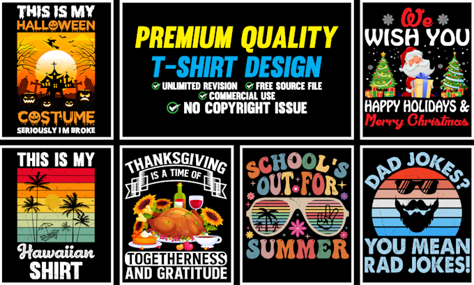 Gig Preview - Make custom t shirt design vintage retro t shirts design