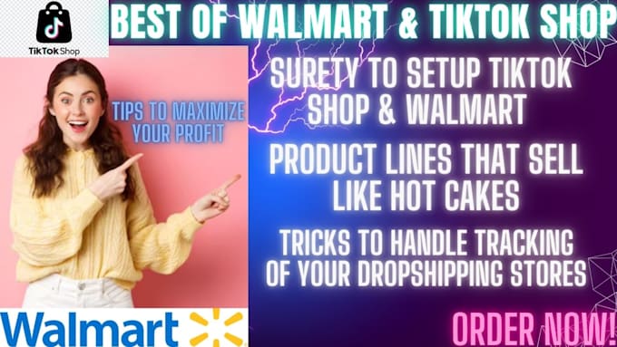 Gig Preview - Manage your walmart seller central, setup tiktok shop and do tiktok marketing