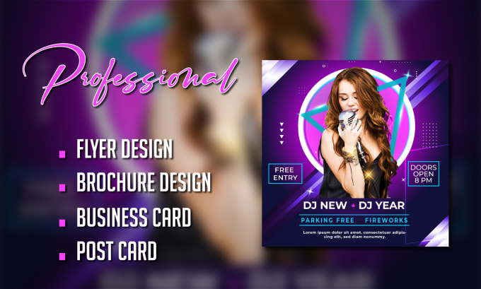 Gig Preview - Design professional event flyer, party flyer design and business flyer