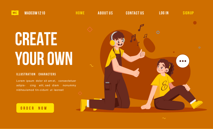 Gig Preview - Create flat illustration for hero section landing page