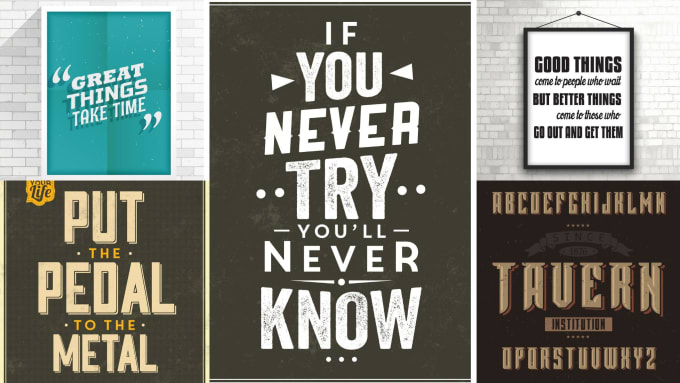 Gig Preview - Write motivational quote, inspirational quotes typography poster, wall art