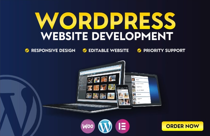 Gig Preview - Do responsive wordpress website design, business, blog site, using elementor