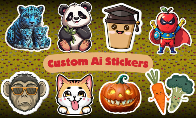 Gig Preview - Create custom and unique stickers using ai