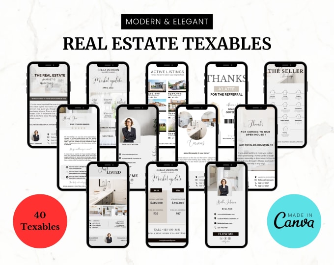 Gig Preview - Provide real estate textable in canva editable template