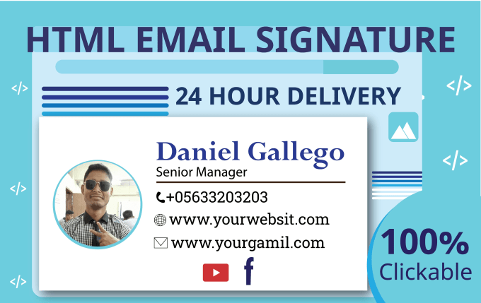 Gig Preview - Design clickable html email signature